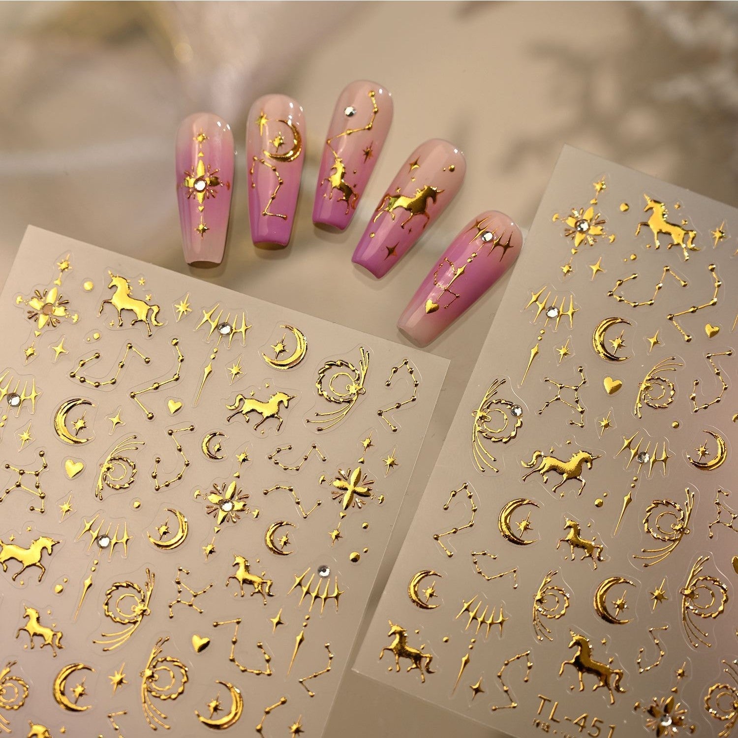 Hello Claws | Gold Pony Nail Deco Sticker 