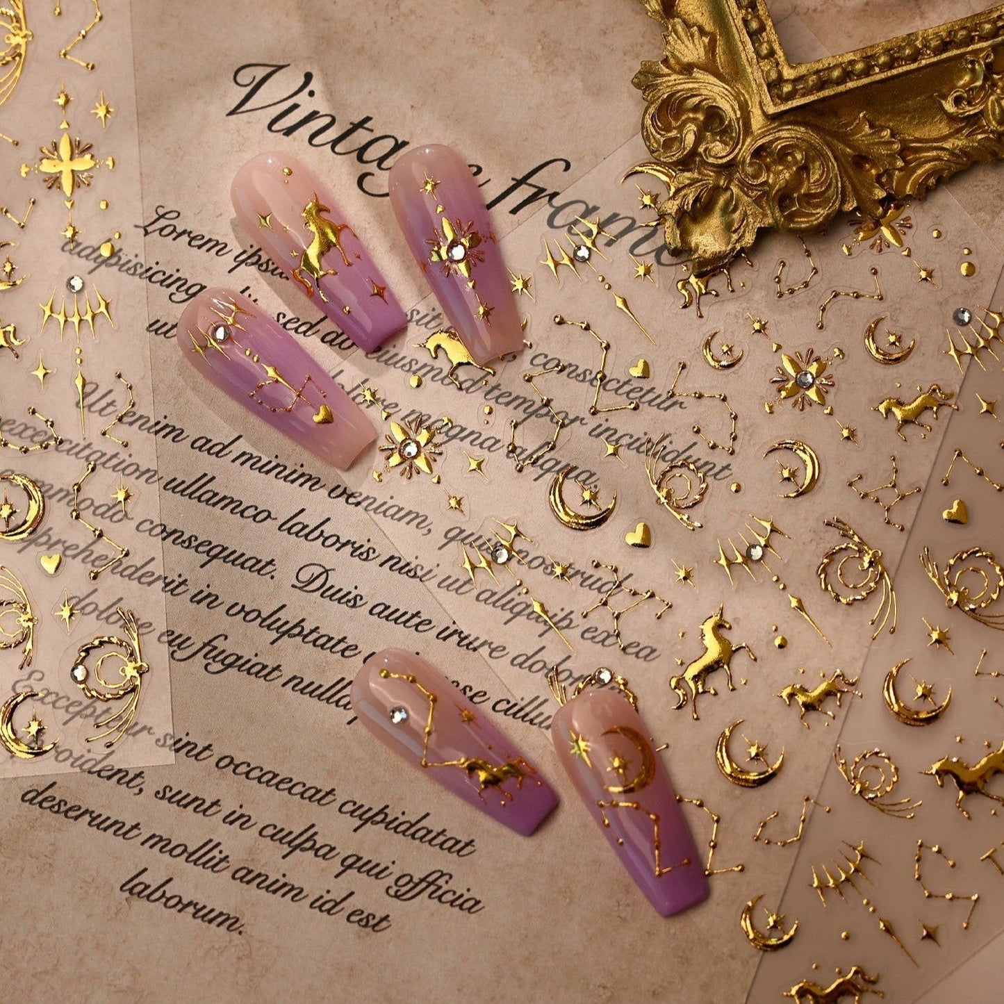 Hello Claws | Gold Pony Nail Deco Sticker 