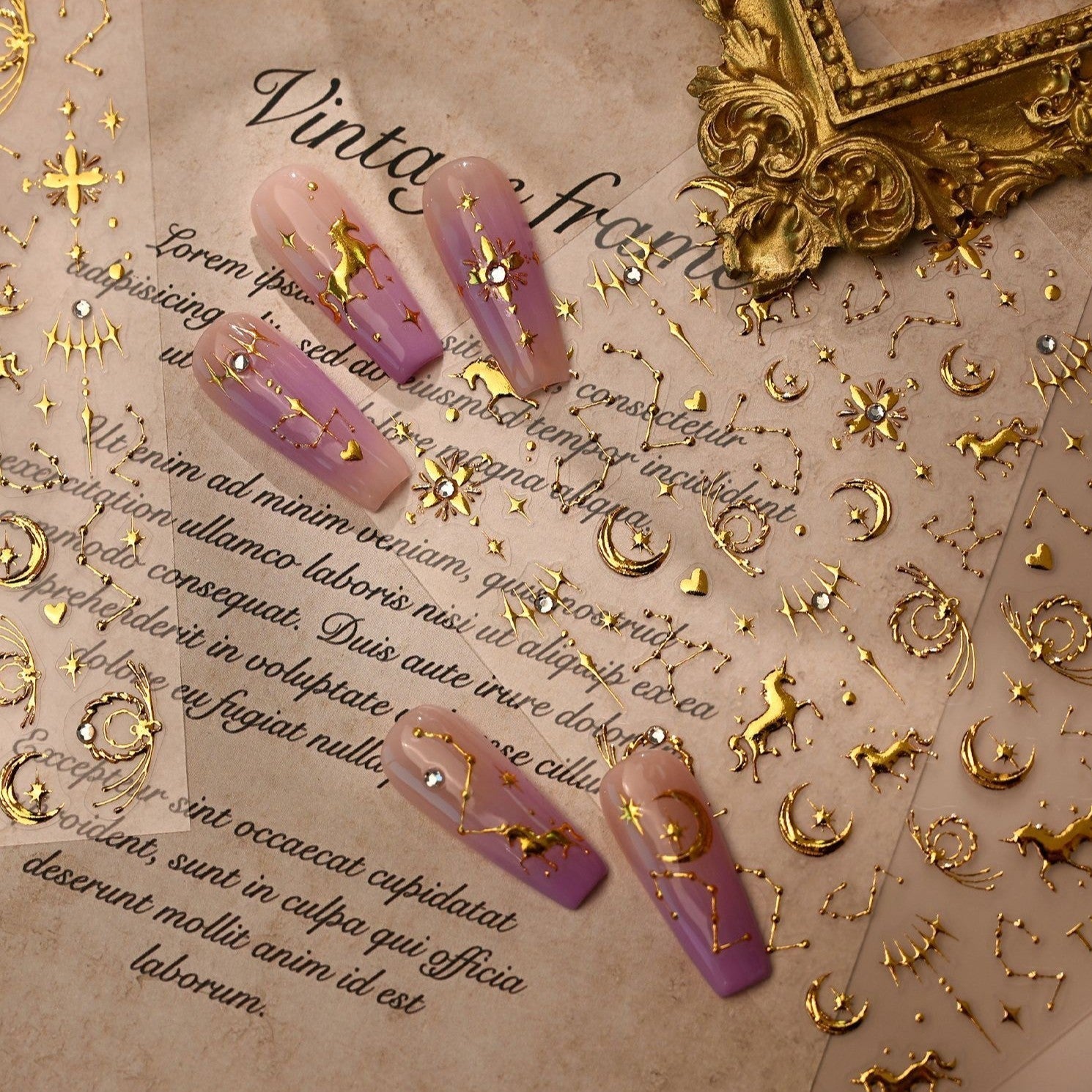 Hello Claws | Gold Pony Nail Deco Sticker 