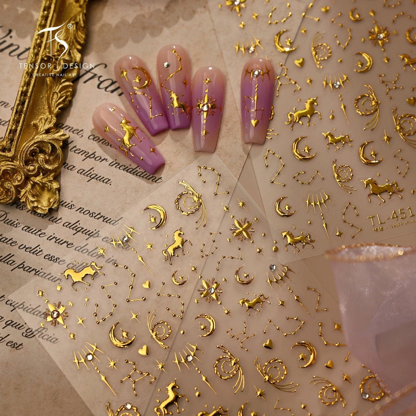 Hello Claws | Gold Pony Nail Deco Sticker 