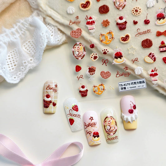Hello Claws | Bear Desserts Nail Deco Sticker 