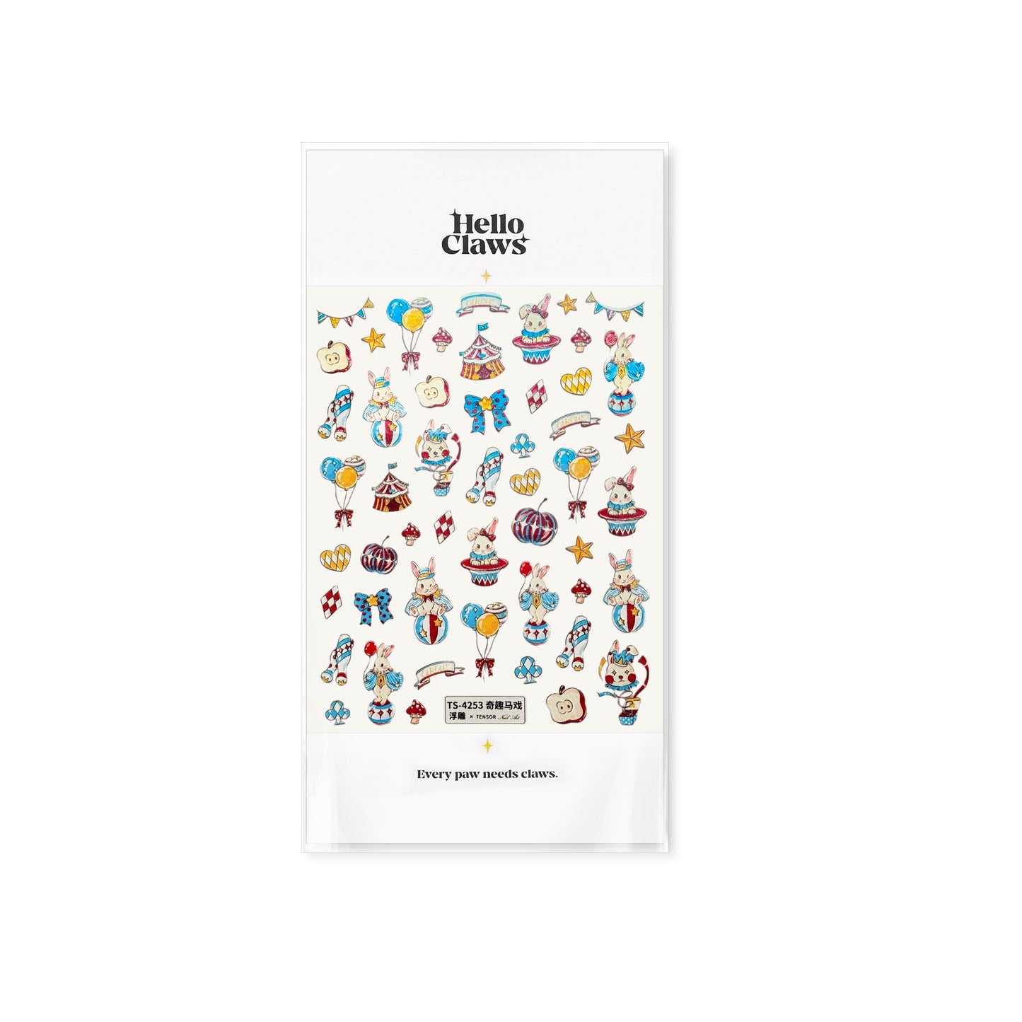 Hello Claws | Rabbit Circus Nail Deco Sticker 