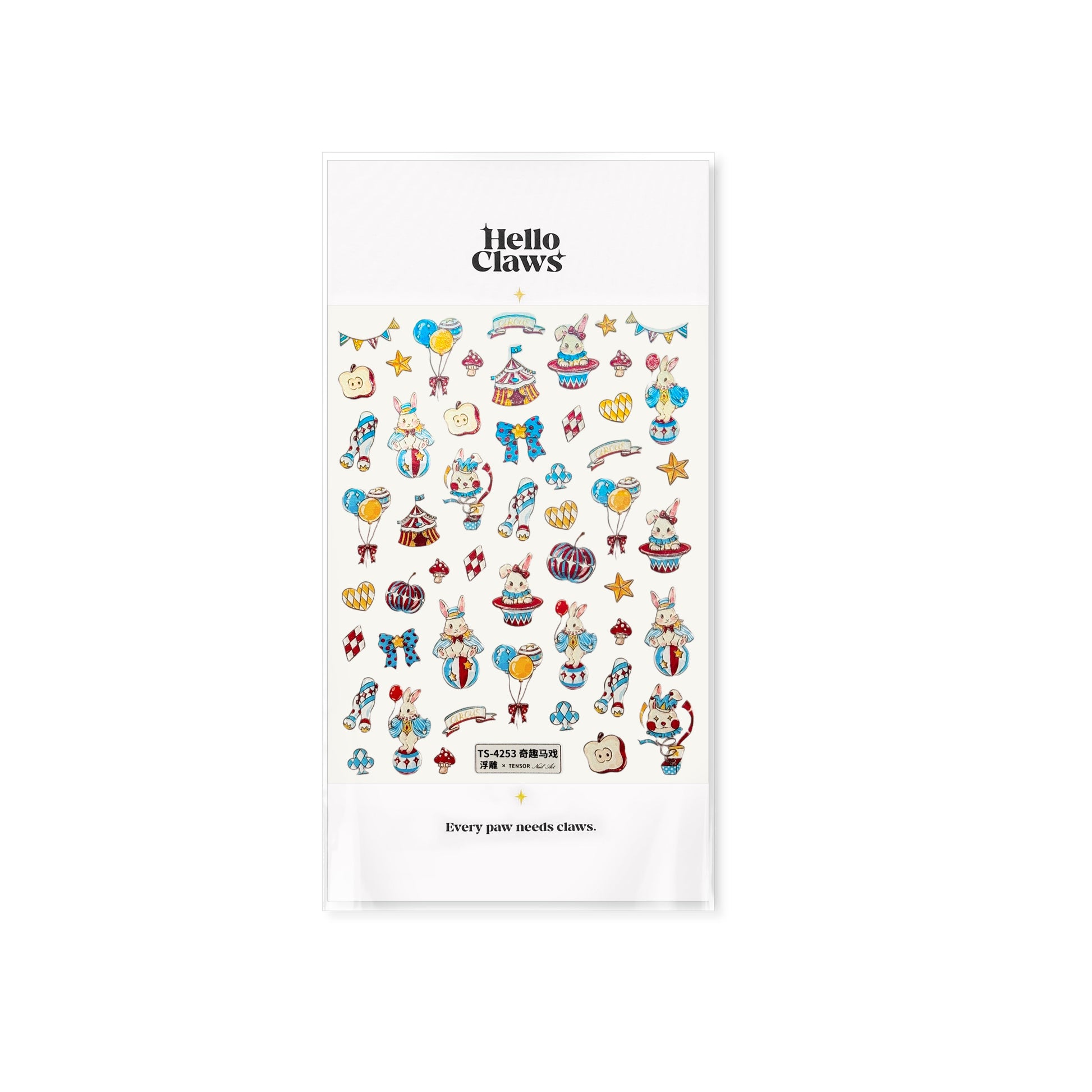 Hello Claws | Rabbit Circus Nail Deco Sticker 