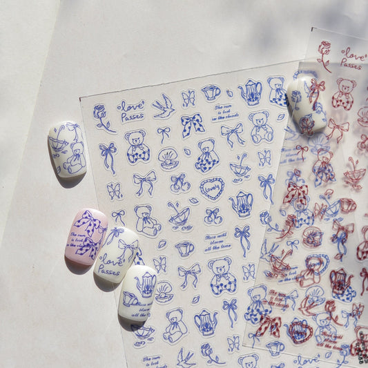 Hello Claws | Bear Cartoon Nail Deco Sticker 