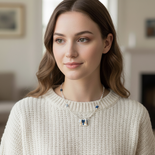 Her Market | Story Keeper Blue Bird Ceramic Necklace