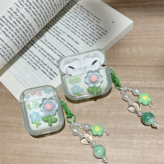 Flower Rabbit  Clear Airpods case