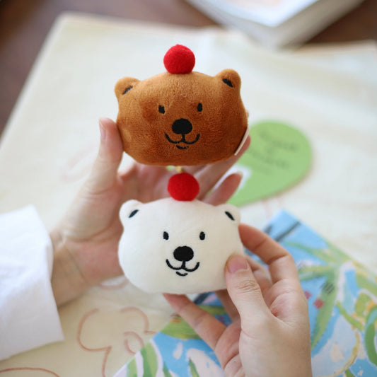 Daily White | Fluffy Brown Polar Bear Plush Charm