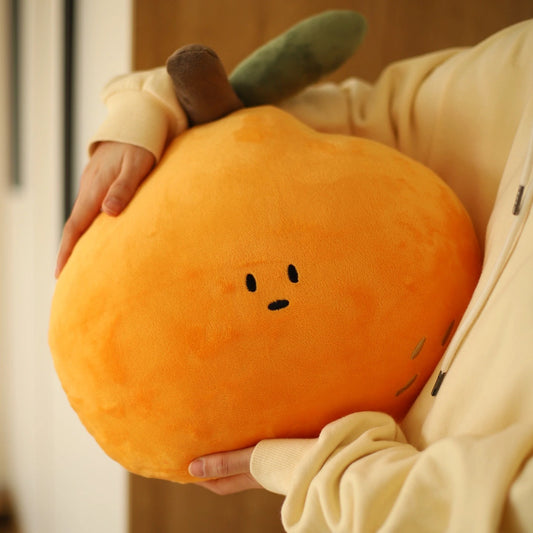 Daily White | Orange Plush Pillow 