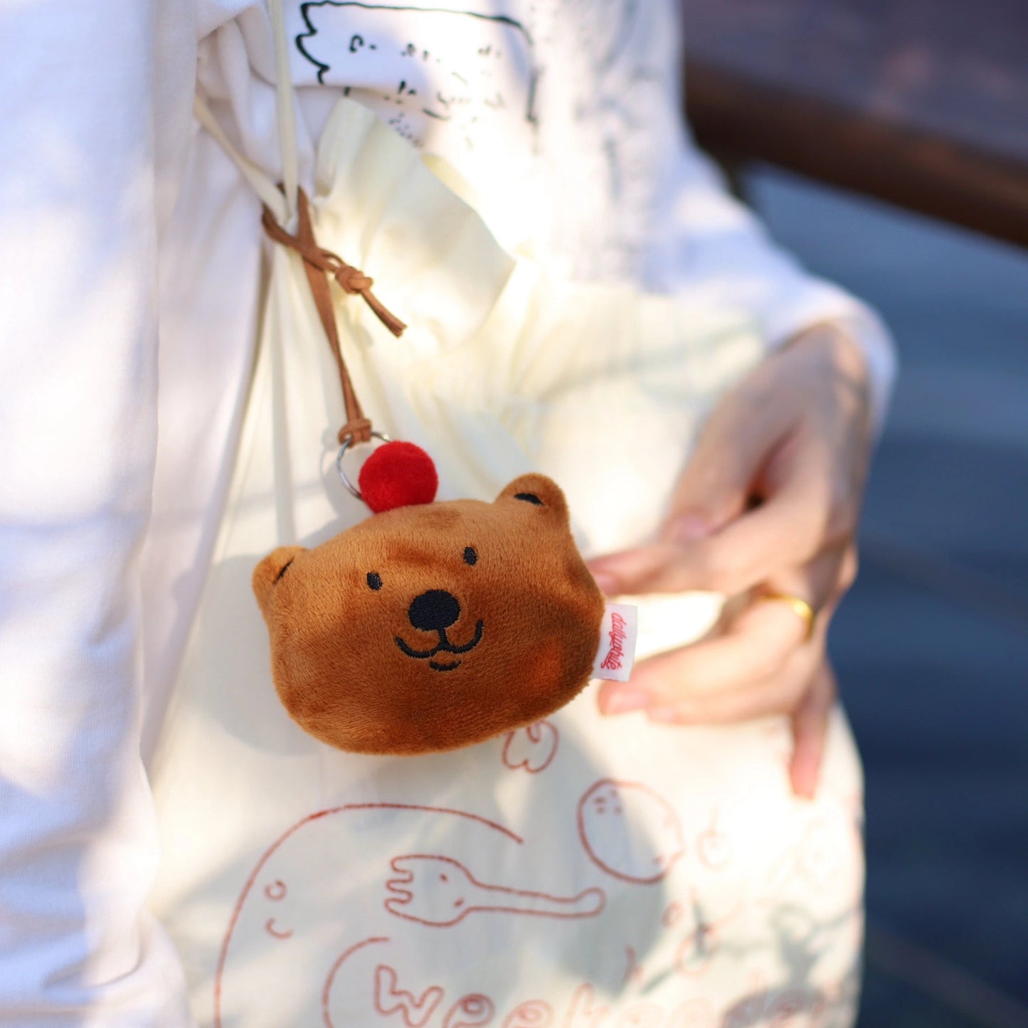 Daily White | Fluffy Brown Polar Bear Plush Charm