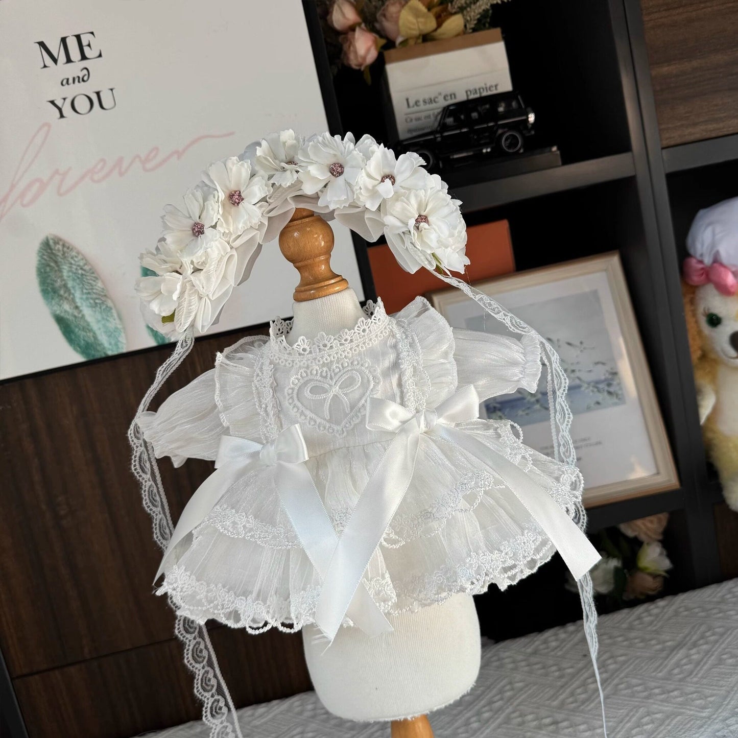 Sewing | White Flower Doll Princess Dress 