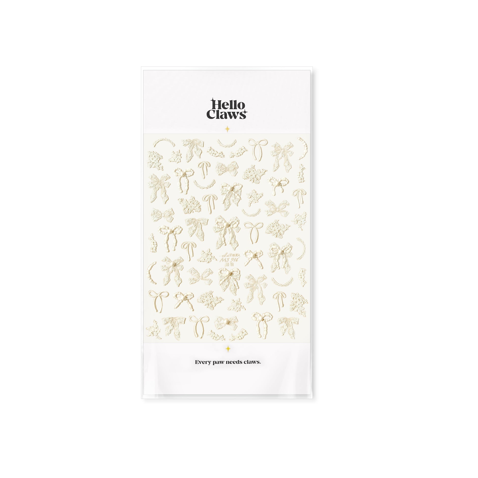 Hello Claws | White Bowknot Nail Deco Sticker 
