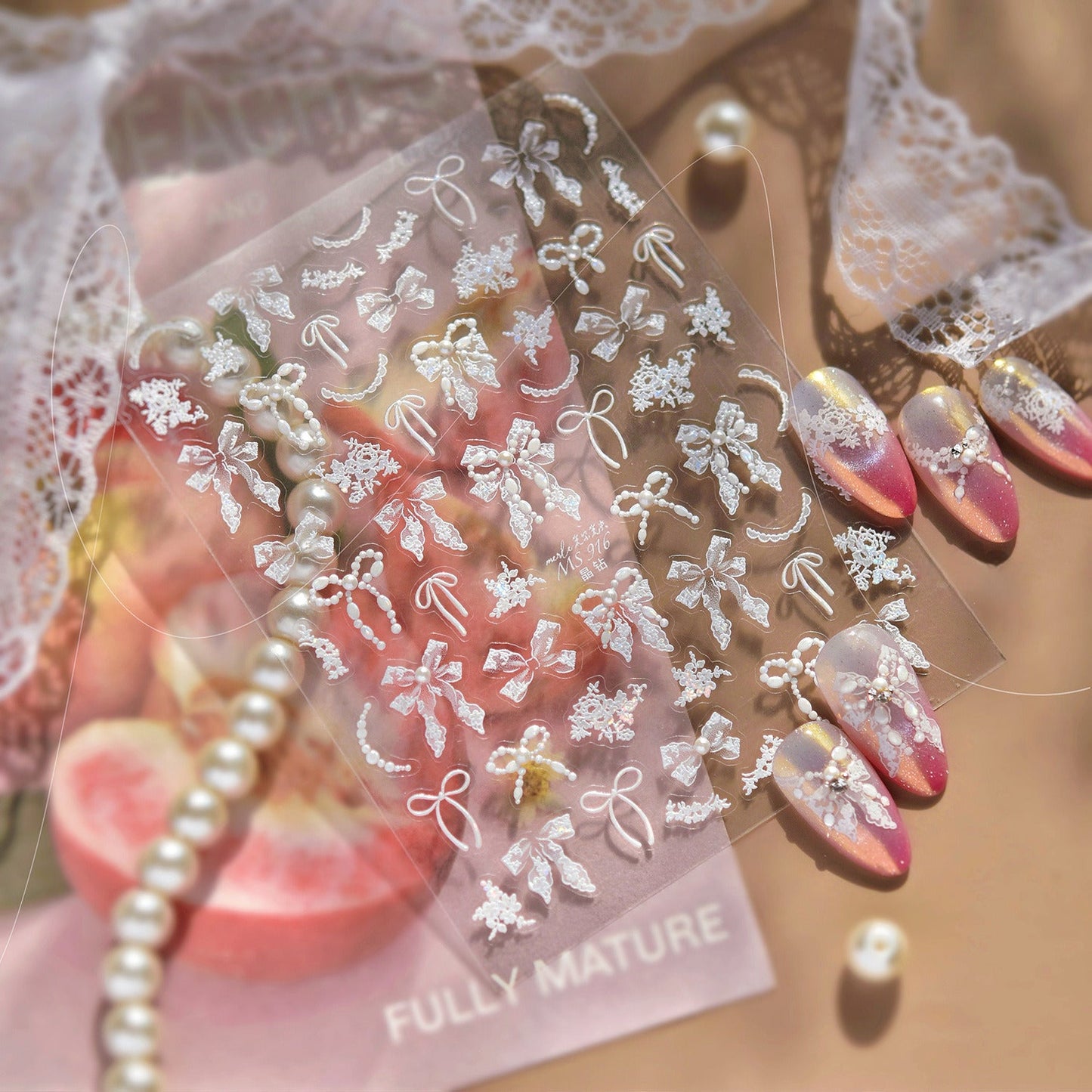 Hello Claws | White Bowknot Nail Deco Sticker 