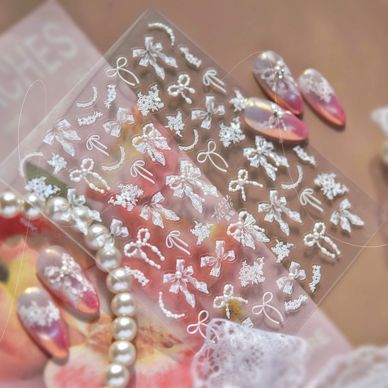 Hello Claws | White Bowknot Nail Deco Sticker 