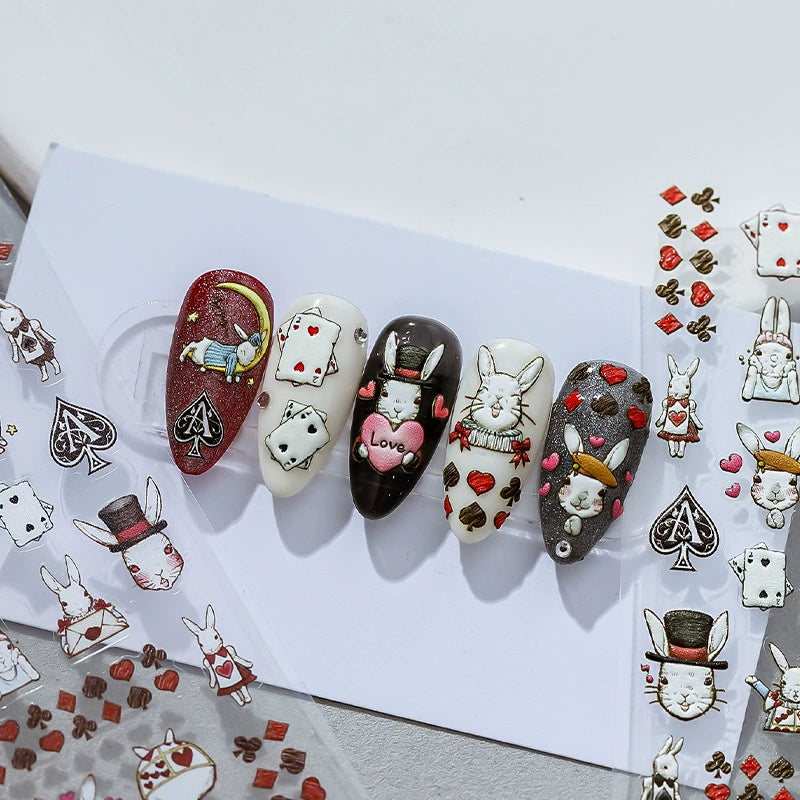 Hello Claws | Poker Bunny Nail Deco Sticker