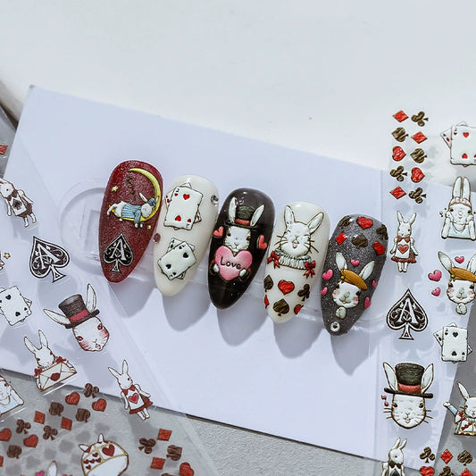 Hello Claws | Poker Bunny Nail Deco Sticker