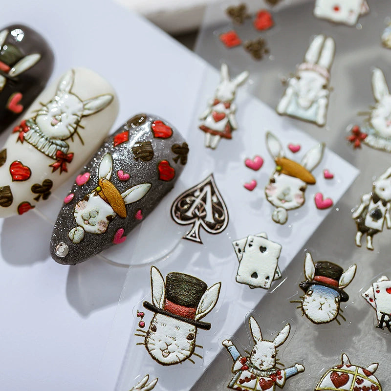 Hello Claws | Poker Bunny Nail Deco Sticker