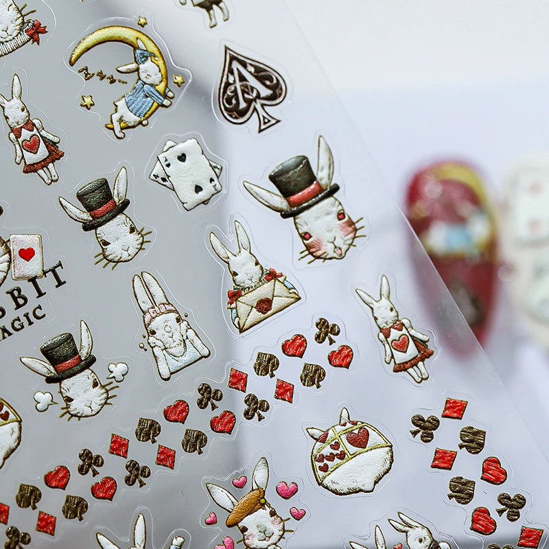 Hello Claws | Poker Bunny Nail Deco Sticker