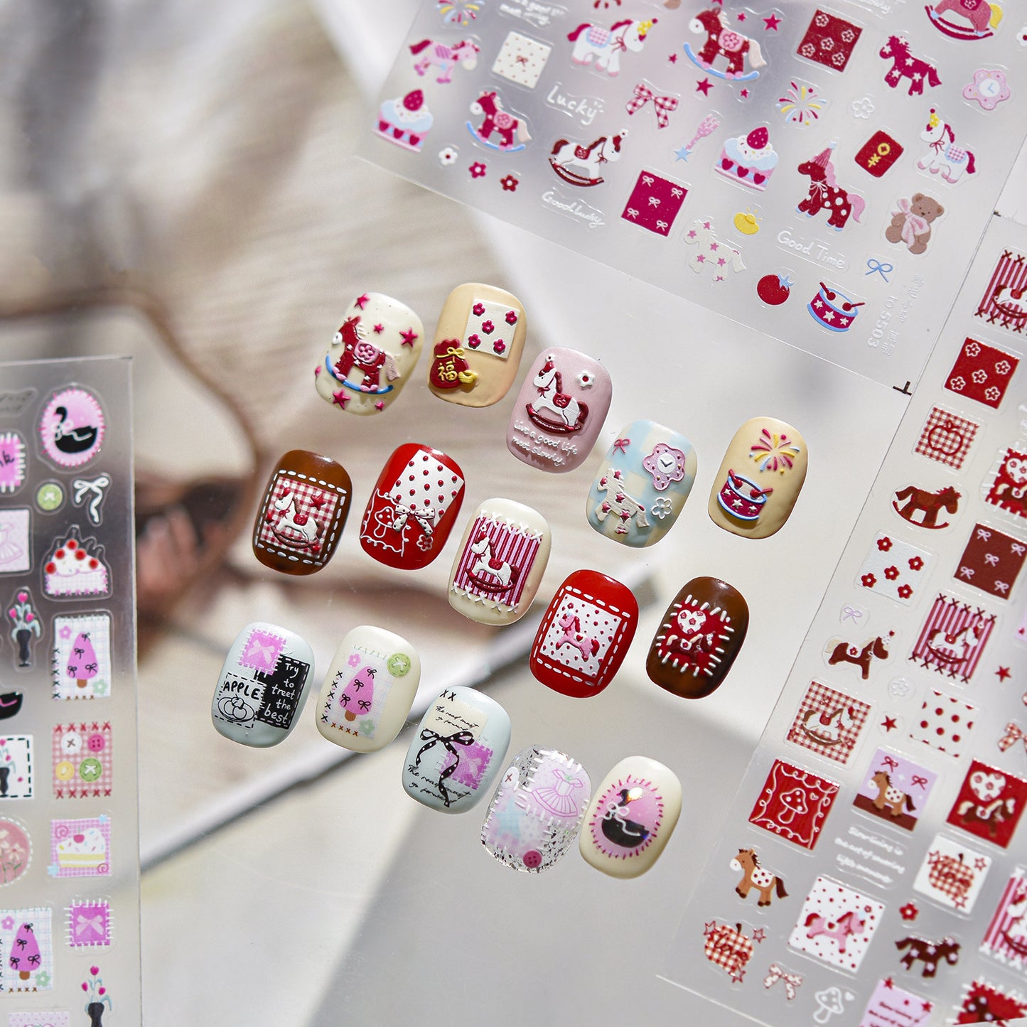 Hello Claws | Red Pony Nail Deco Sticker