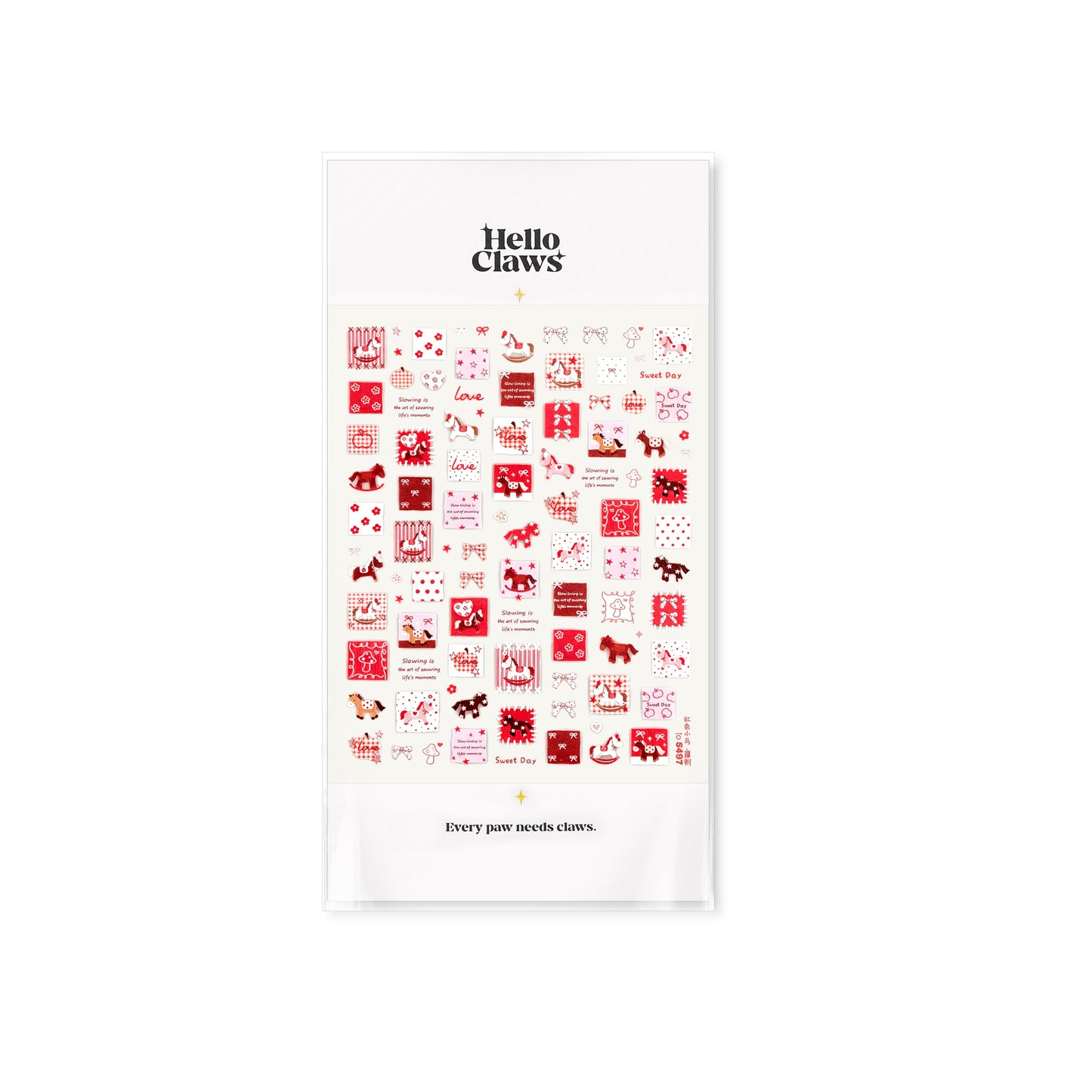 Hello Claws | Red Pony Nail Deco Sticker