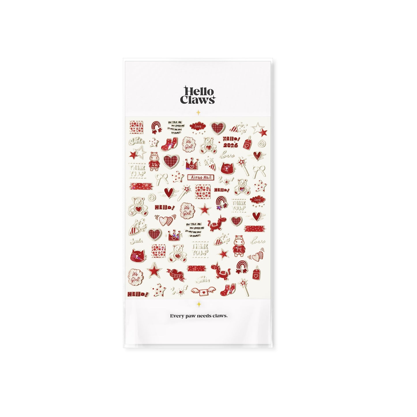 Hello Claws | Red Graffiti Nail Deco Sticker 