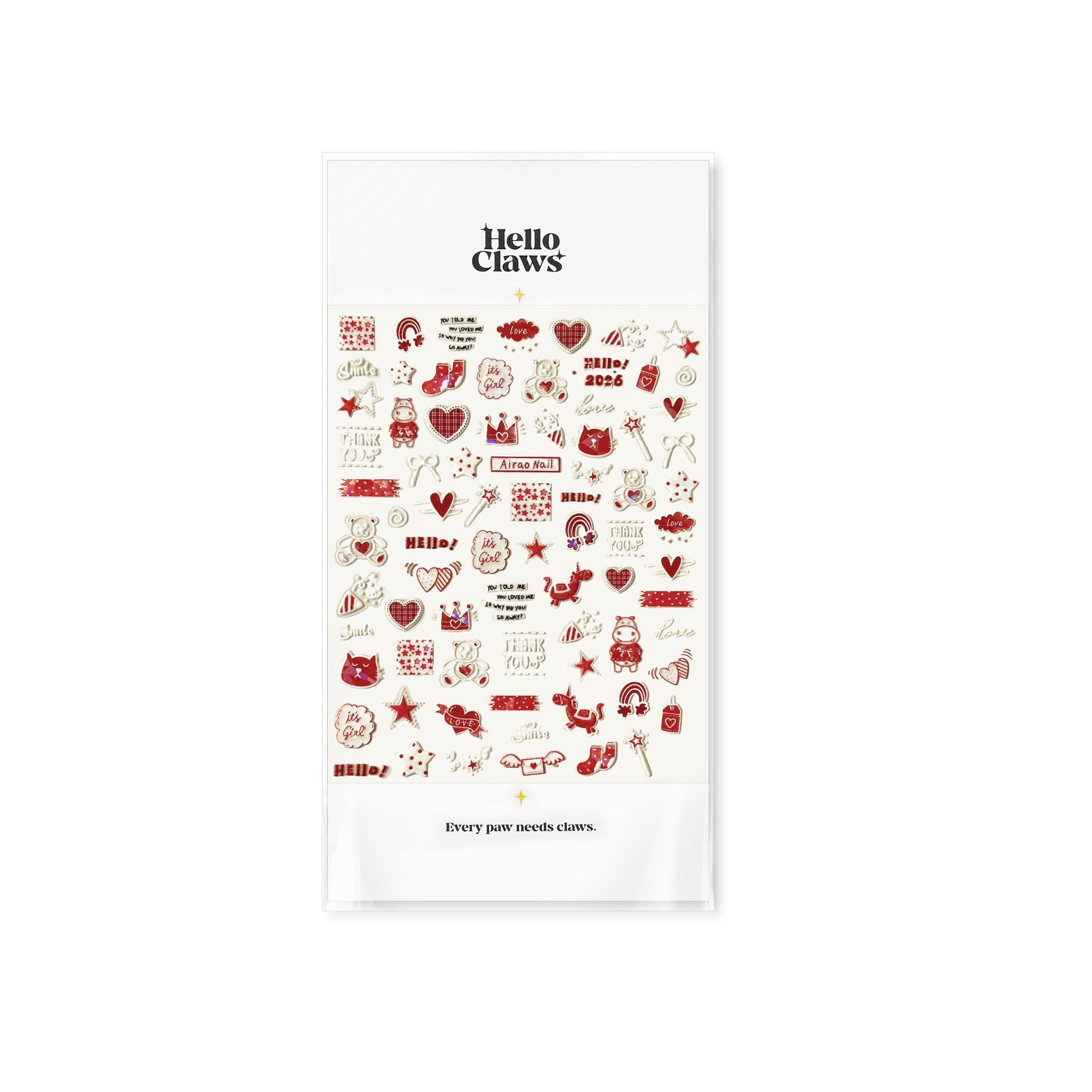 Hello Claws | Red Graffiti Nail Deco Sticker 