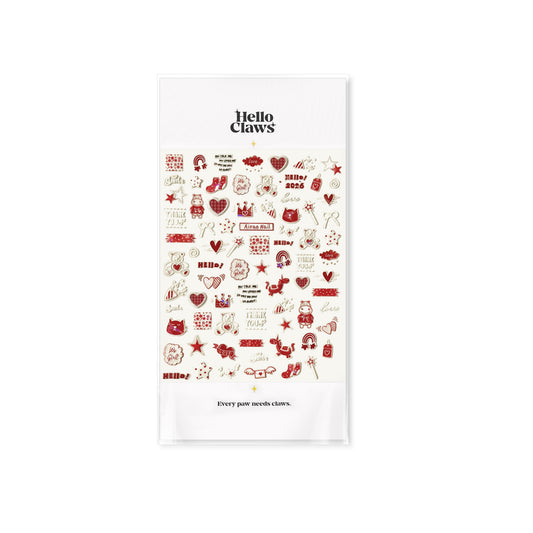 Hello Claws | Red Graffiti Nail Deco Sticker