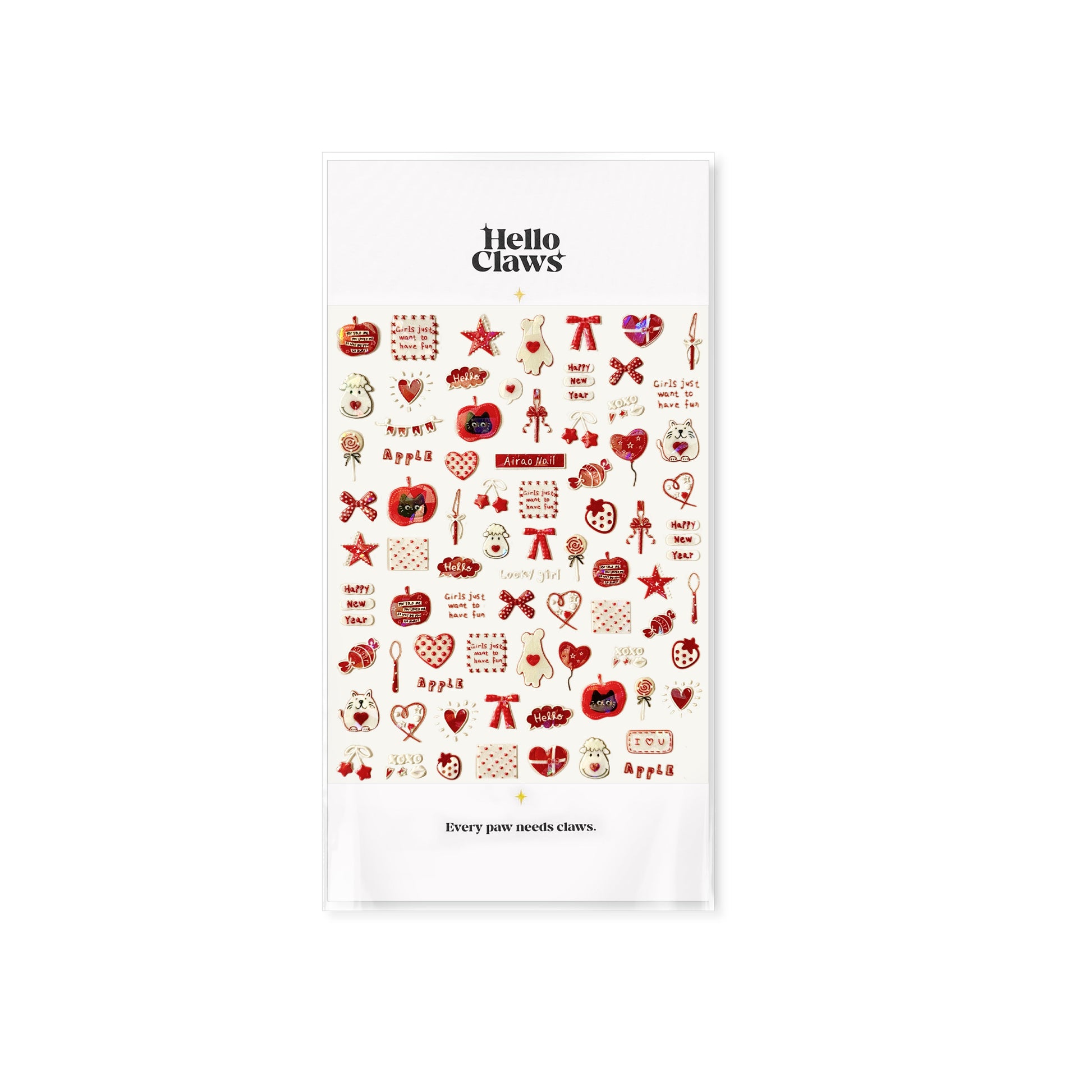 Hello Claws | Red Graffiti Nail Deco Sticker 