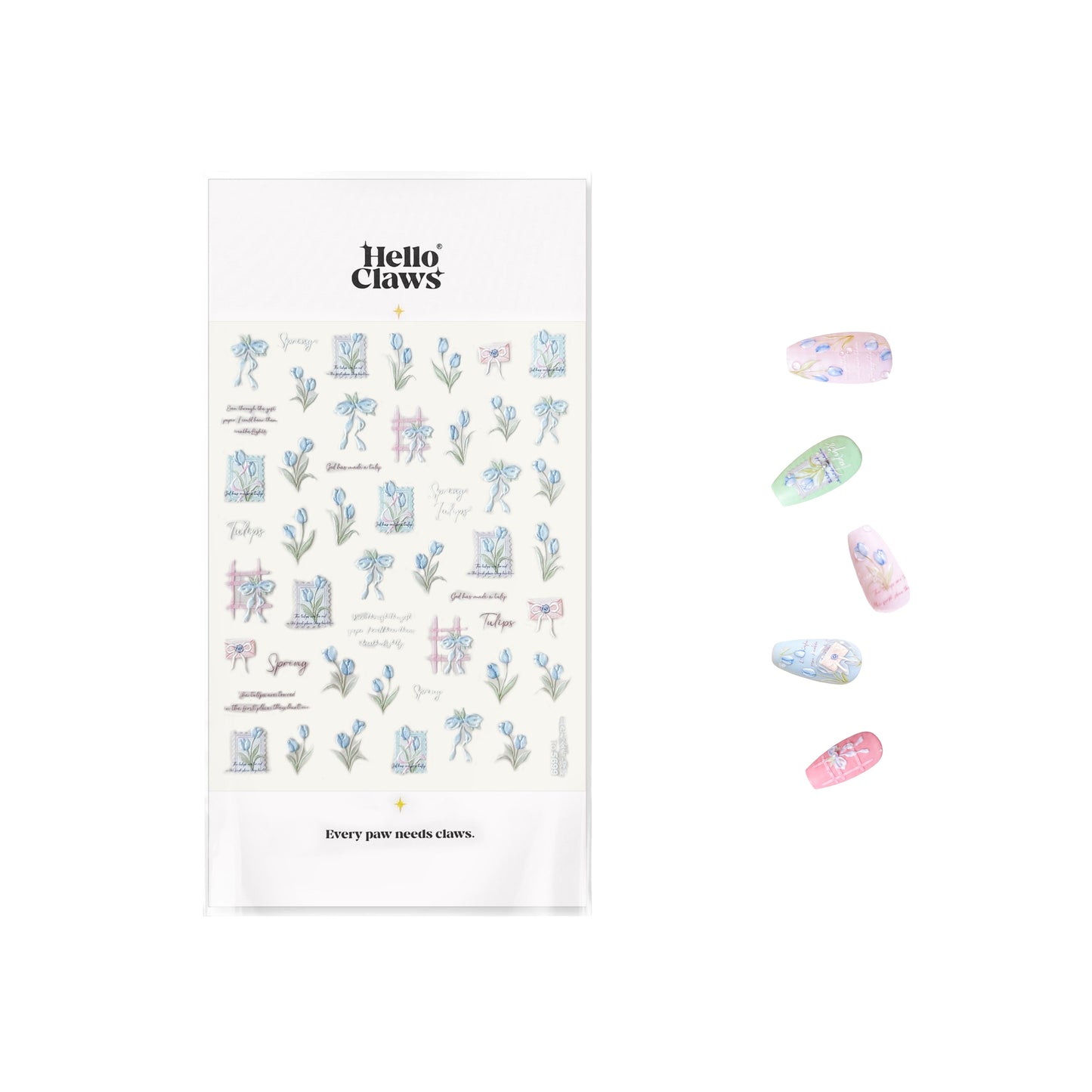 Hello Claws | Pink Tulip Nail Deco Sticker 