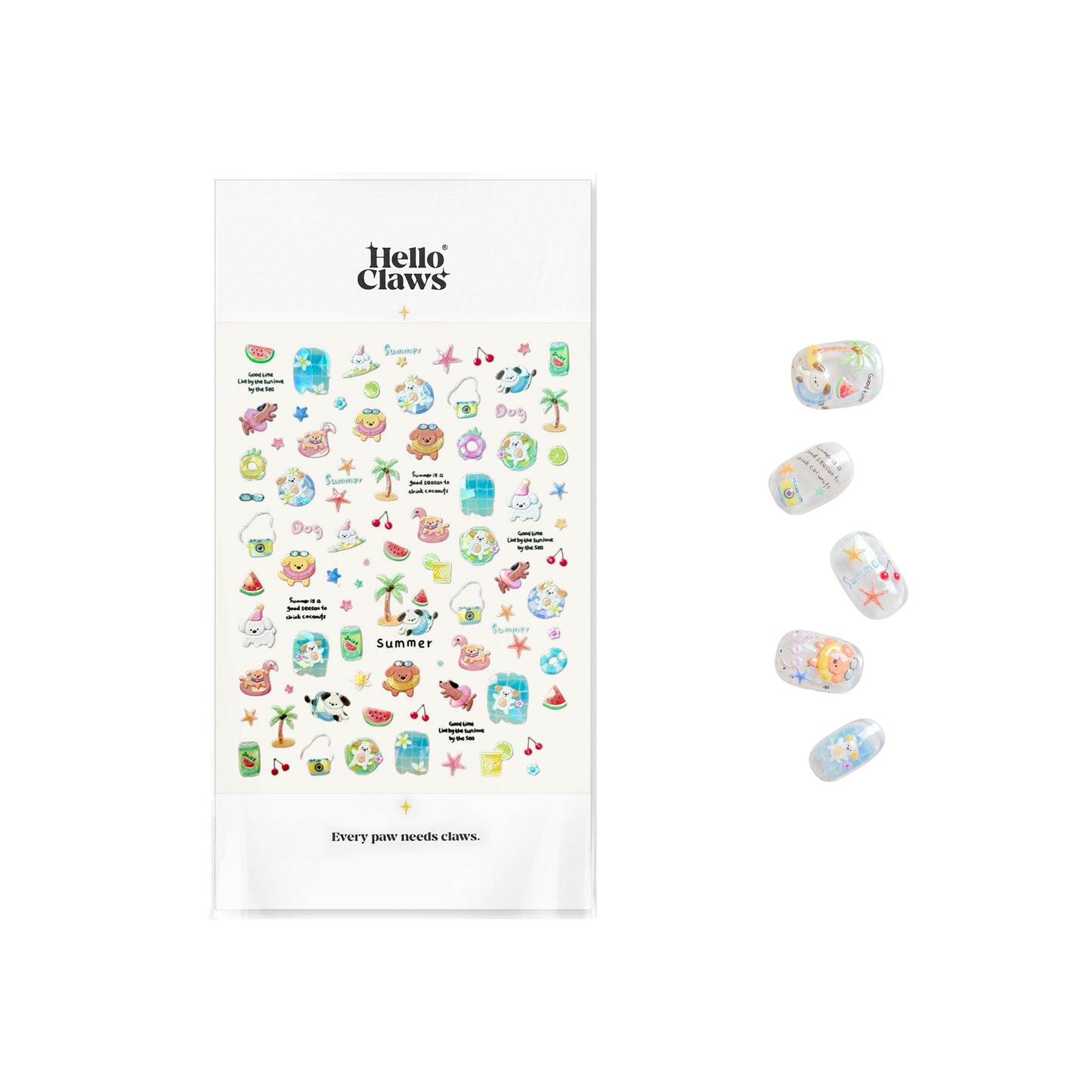 Hello Claws | Summer Puppy Birthday Party Nail Deco Sticker 