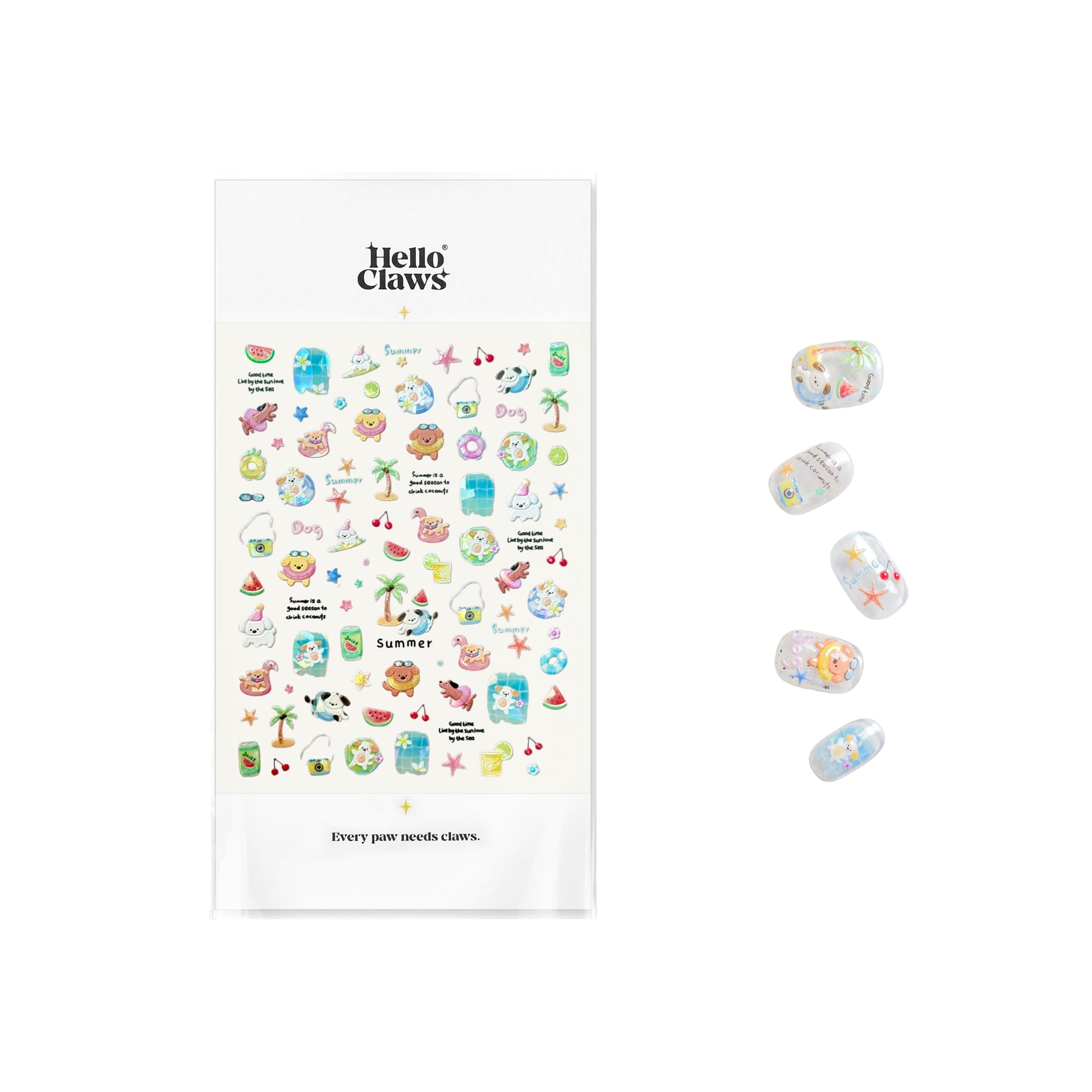Hello Claws | Summer Puppy Birthday Party Nail Deco Sticker 