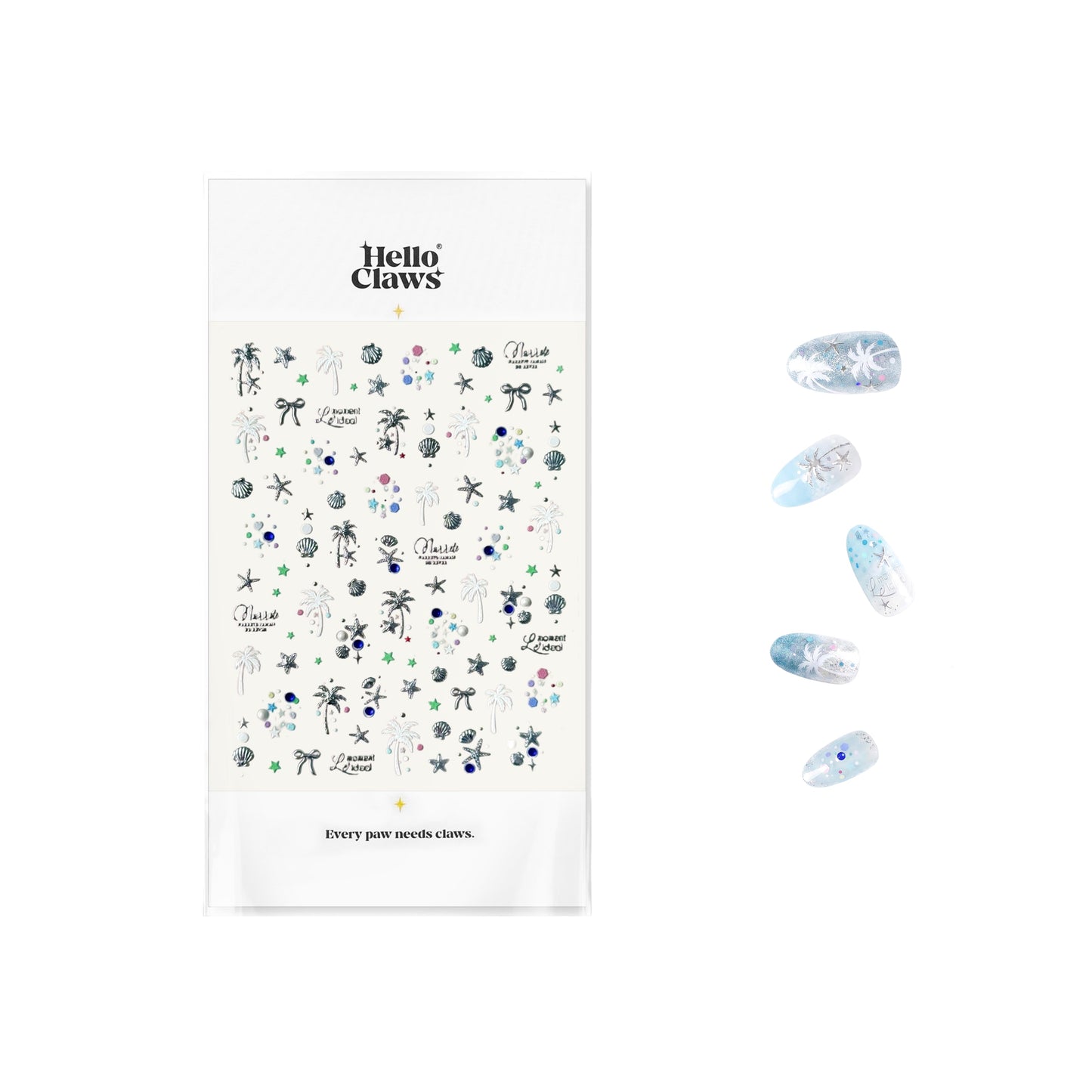 Hello Claws | Metallic Seashell Summery Beach Vibe Nail Deco Sticker 