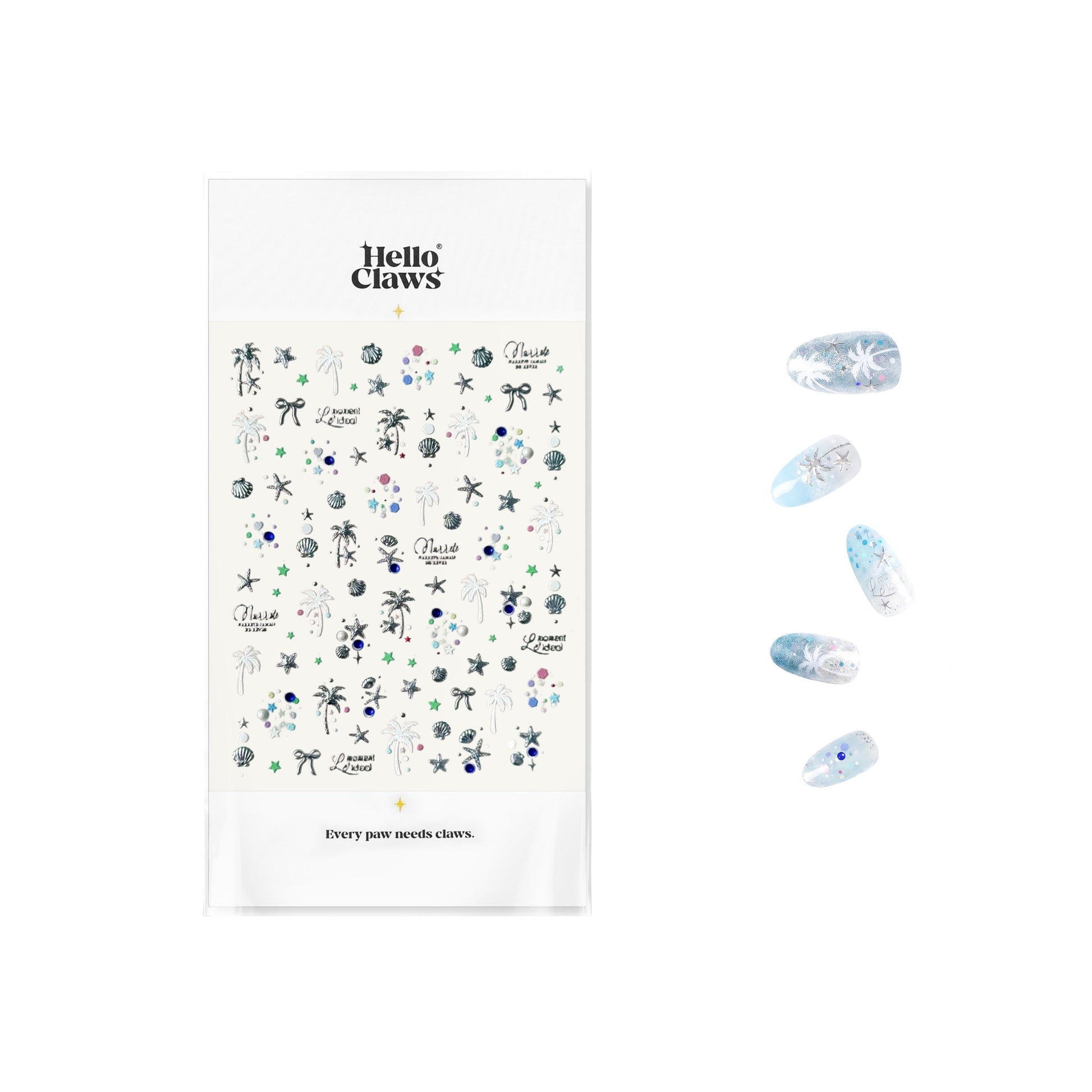 Hello Claws | Metallic Seashell Summery Beach Vibe Nail Deco Sticker 