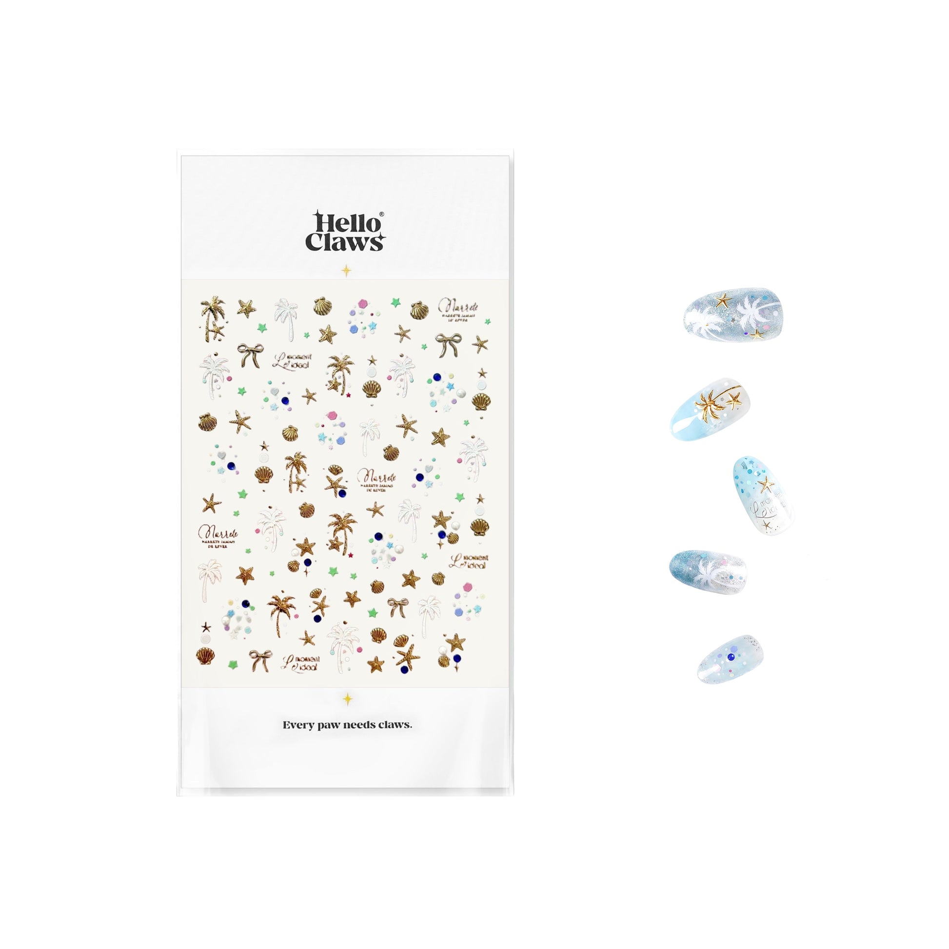 Hello Claws | Metallic Seashell Summery Beach Vibe Nail Deco Sticker (Copy) 