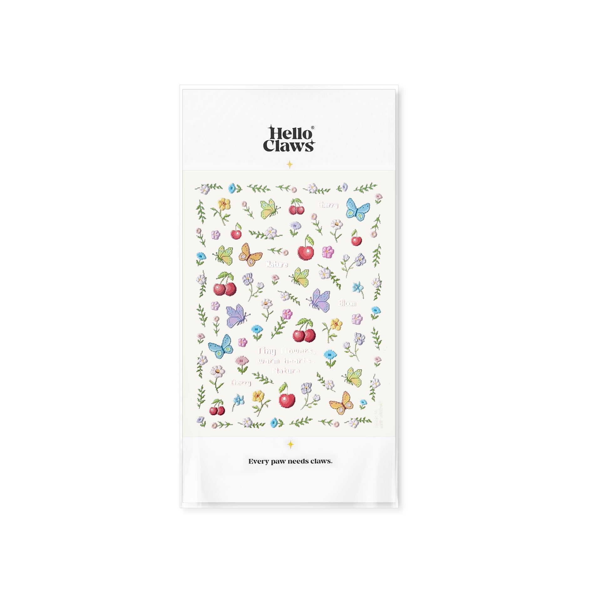 Hello Claws | Pixel-art Style Flower Butterfly Nail Deco Sticker 