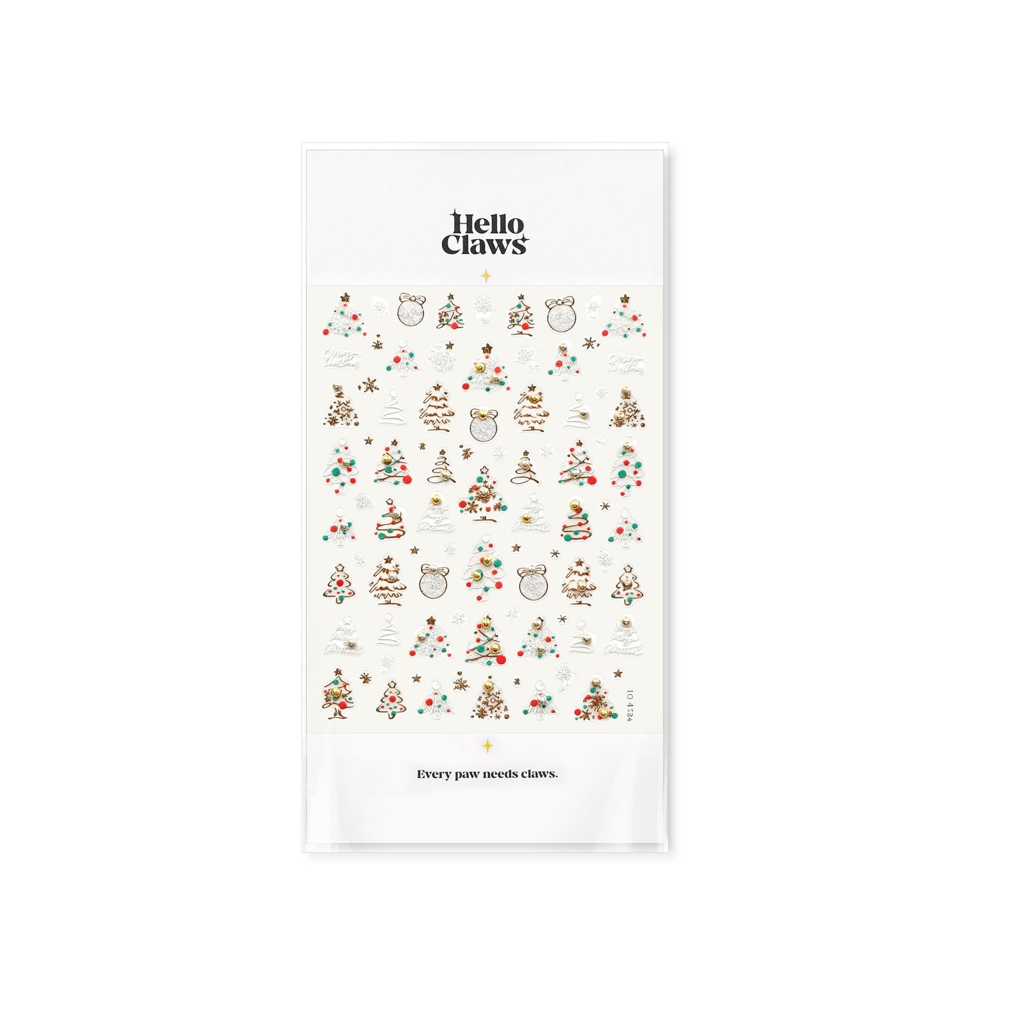 Hello Claws | Merry Christmas Tree And Snow Nail Deco Sticker
