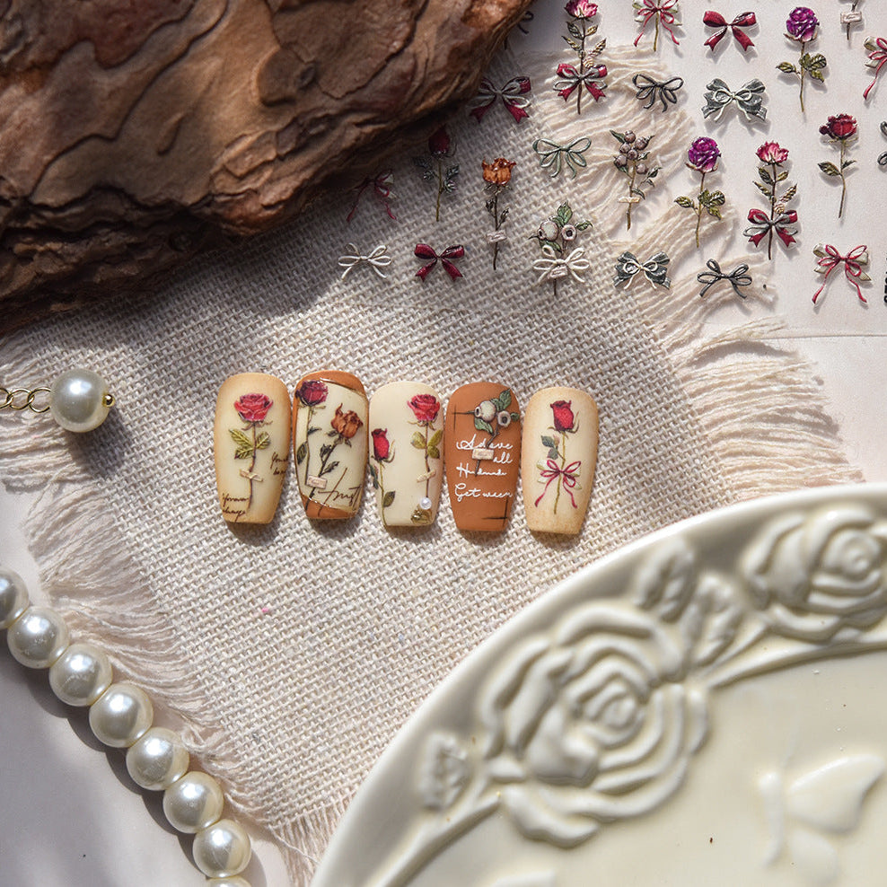 Hello Claws | Rose Bowknot Nail Deco Sticker