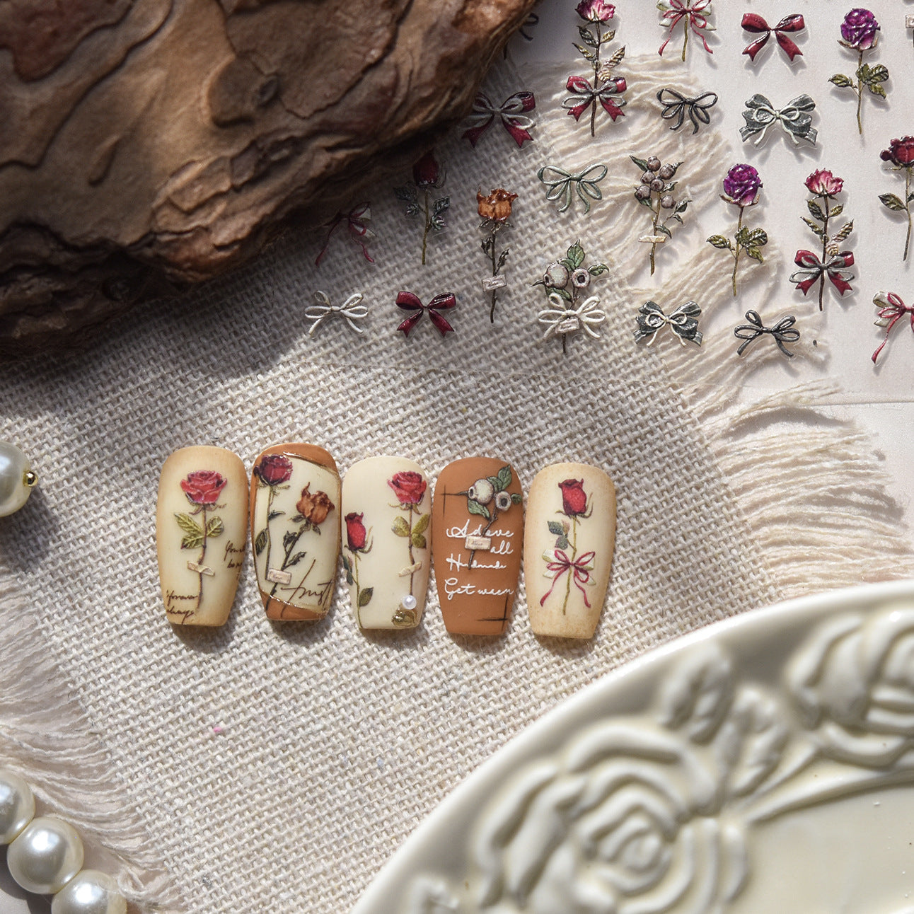 Hello Claws | Rose Bowknot Nail Deco Sticker