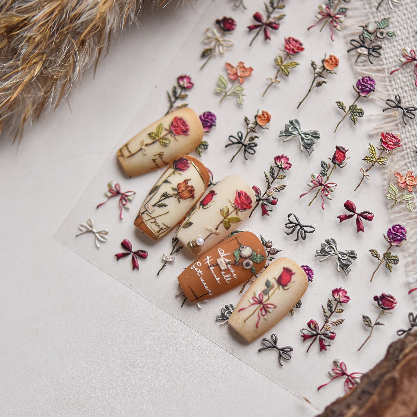 Hello Claws | Rose Bowknot Nail Deco Sticker