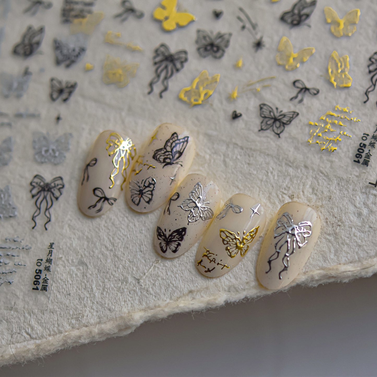 Hello Claws | Butterfly And Bowknot Hot Stamping Nail Deco Sticker