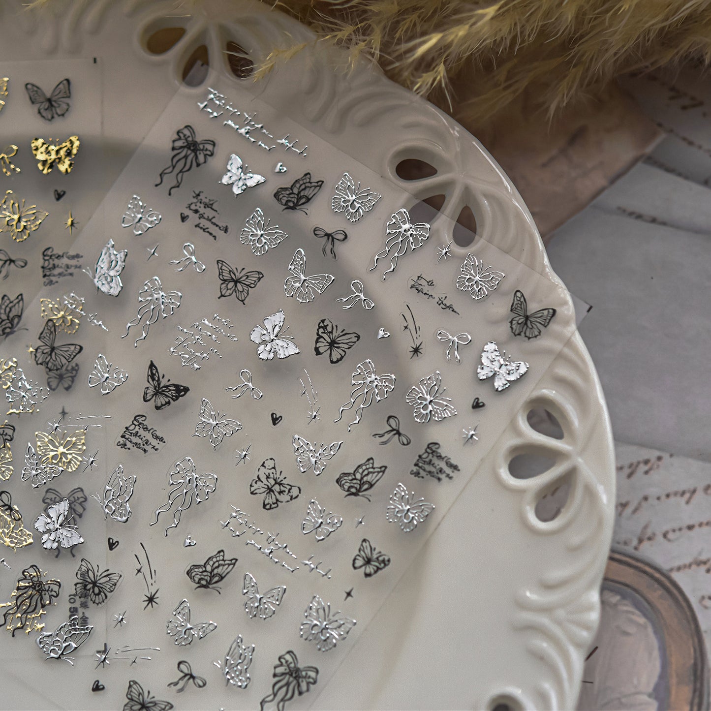 Hello Claws | Butterfly And Bowknot Hot Stamping Nail Deco Sticker