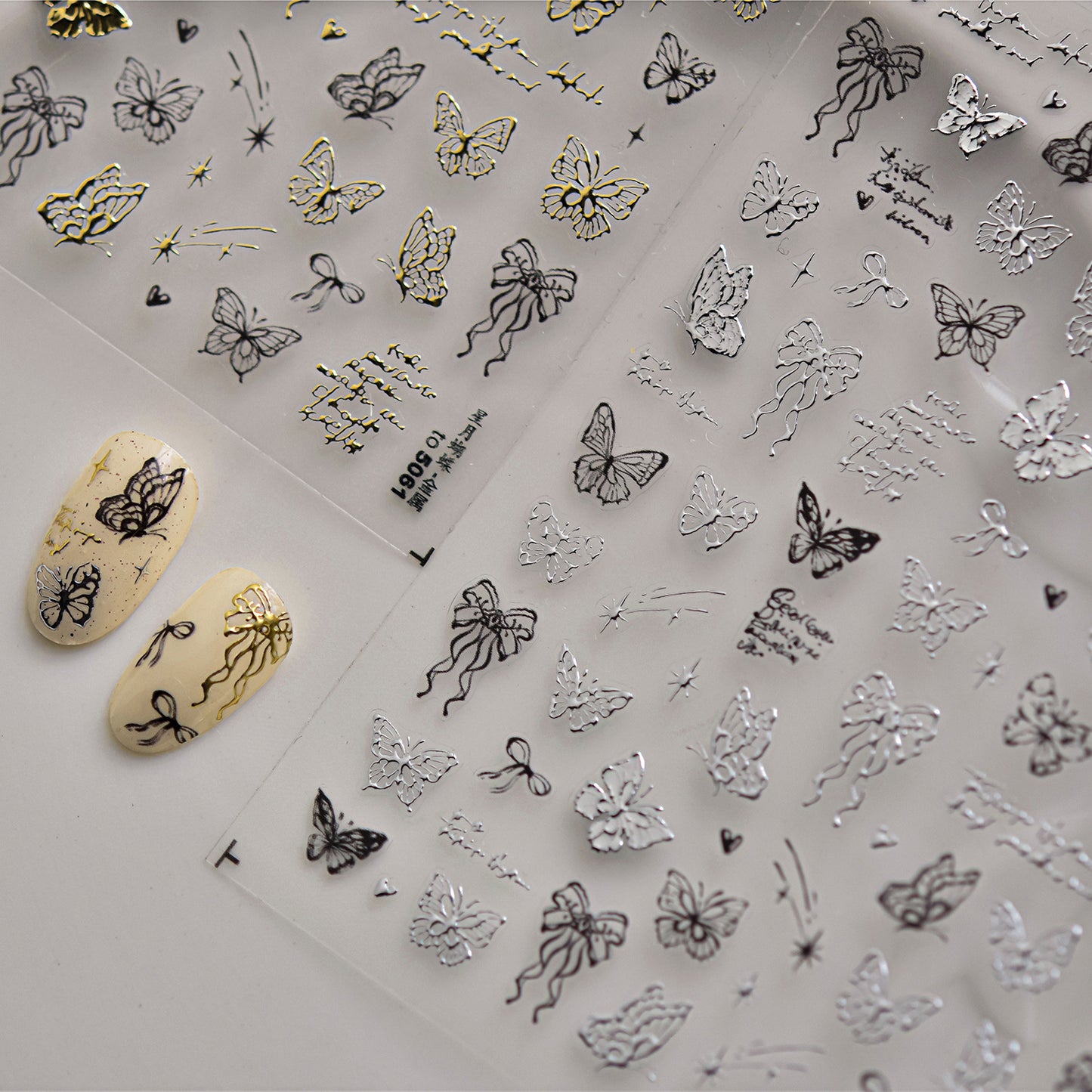 Hello Claws | Butterfly And Bowknot Hot Stamping Nail Deco Sticker