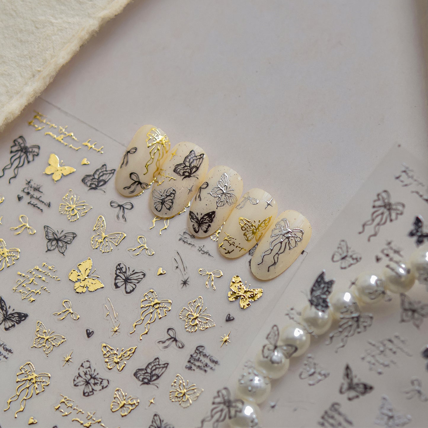 Hello Claws | Butterfly And Bowknot Hot Stamping Nail Deco Sticker