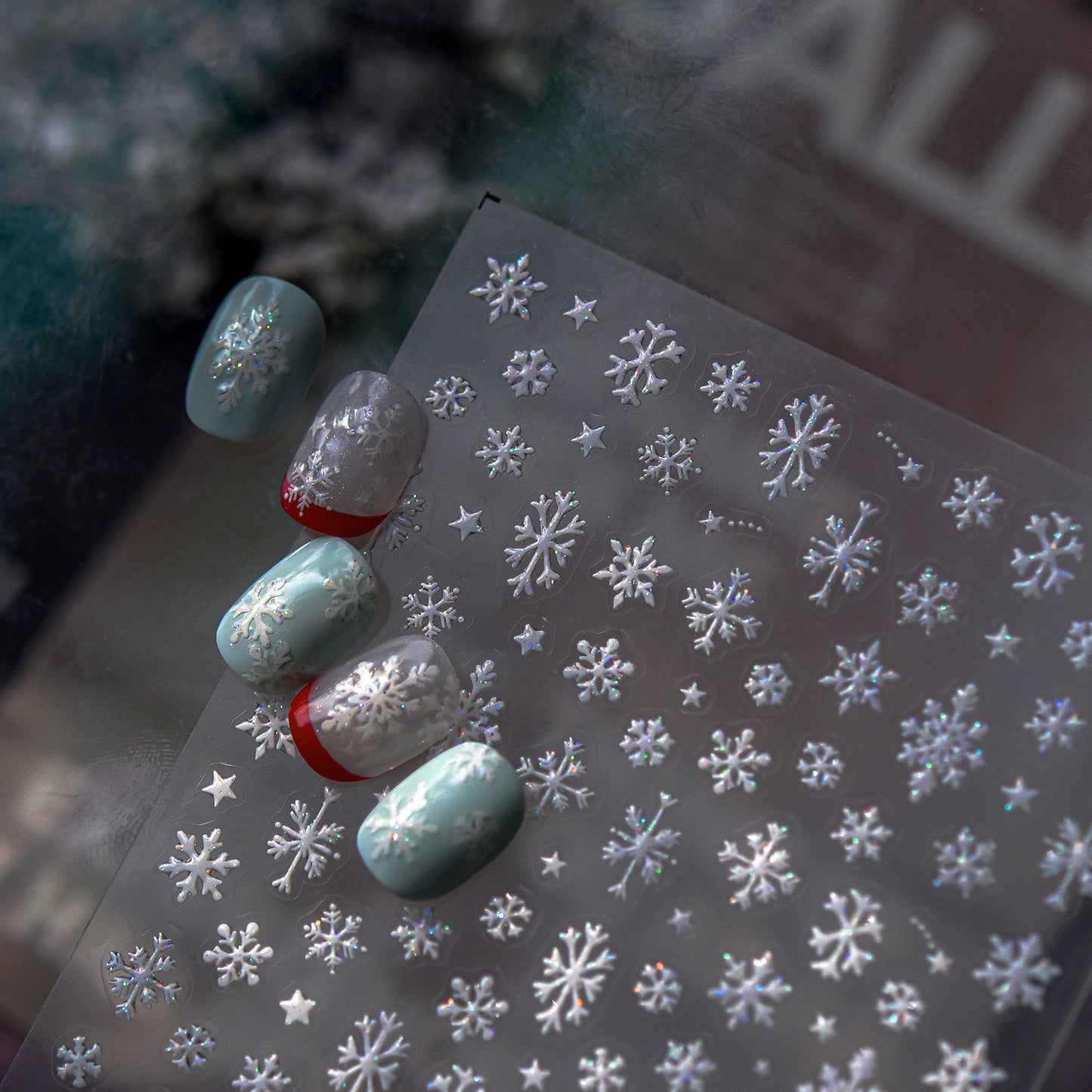 Hello Claws | Winter Snow Shimmer Powder Nail Deco Sticker