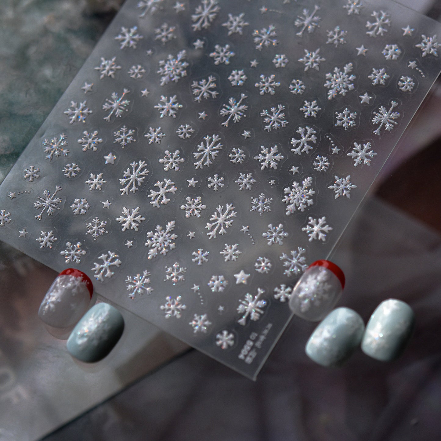 Hello Claws | Winter Snow Shimmer Powder Nail Deco Sticker