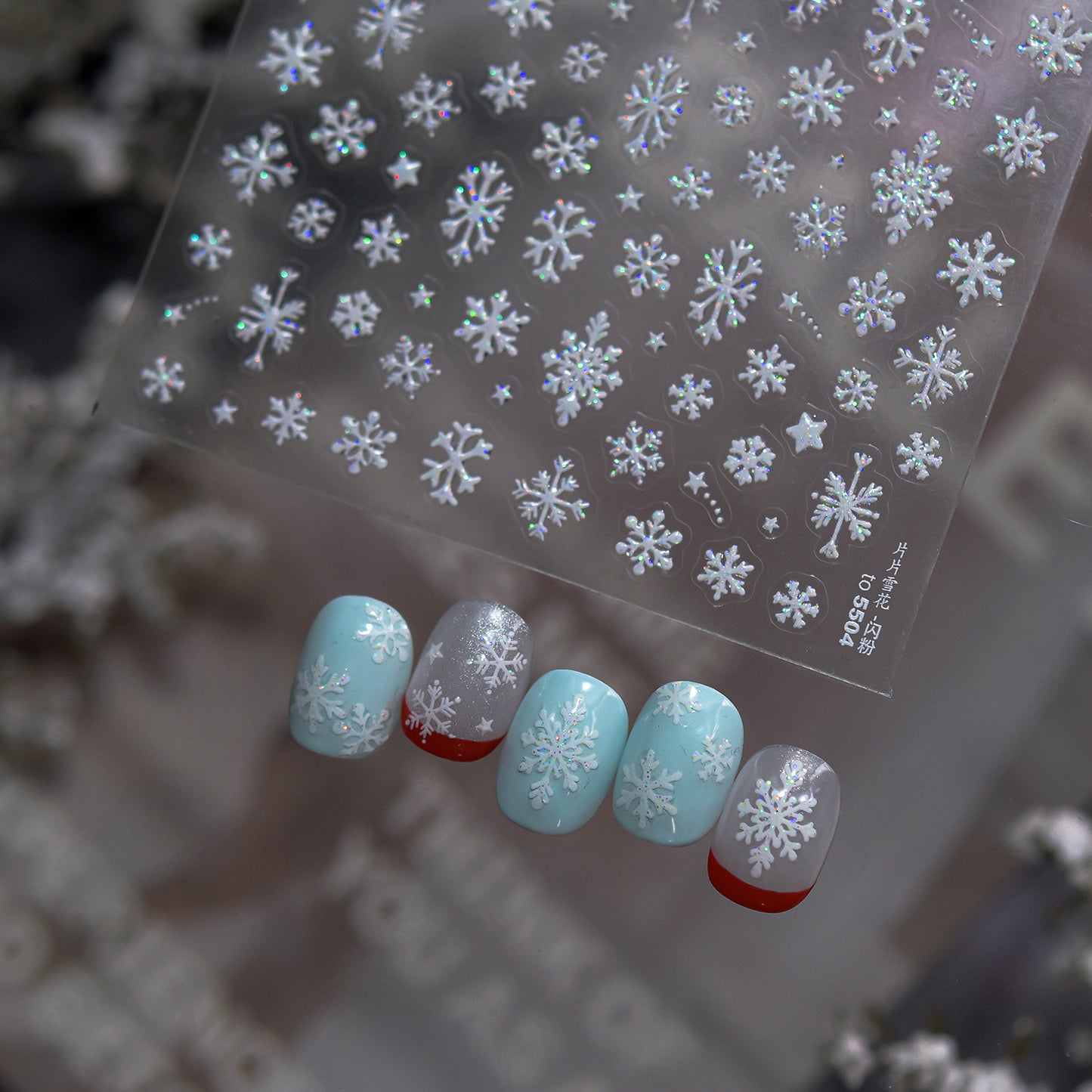 Hello Claws | Winter Snow Shimmer Powder Nail Deco Sticker