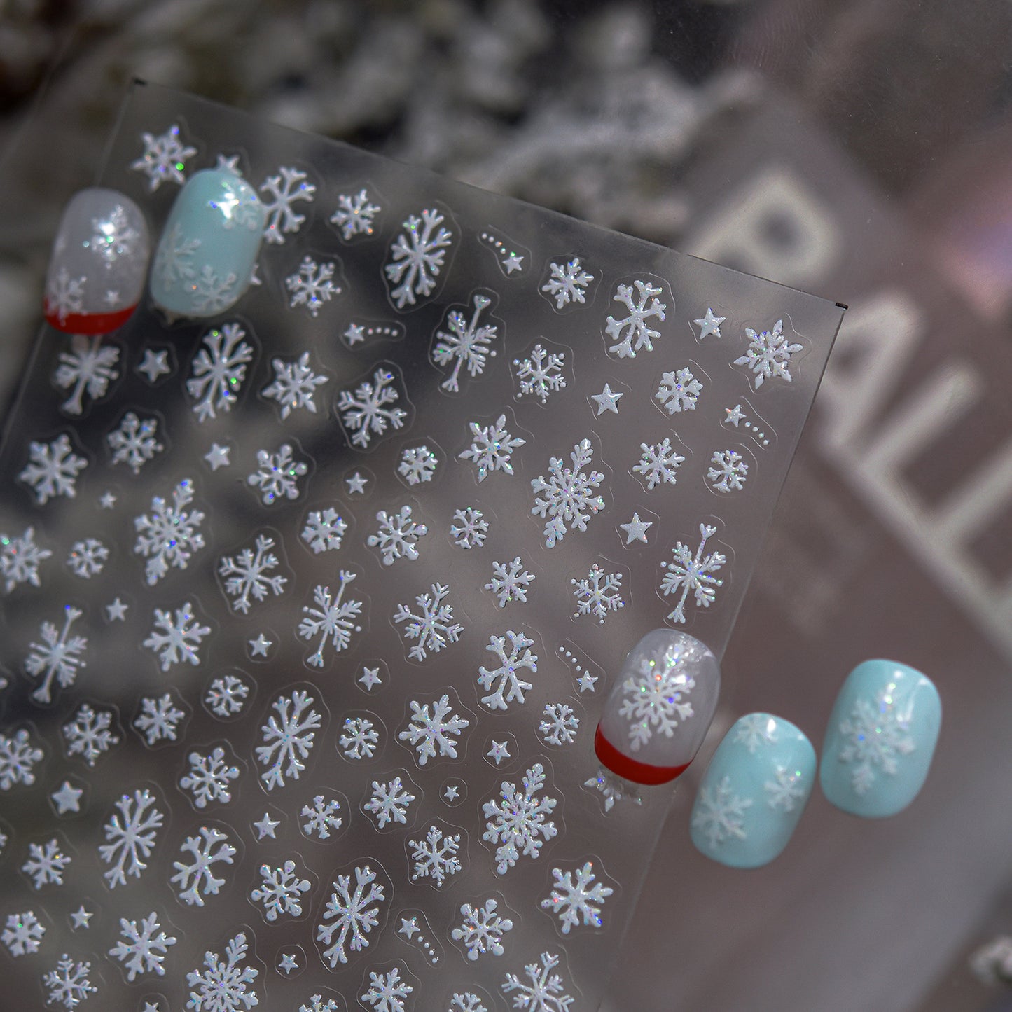 Hello Claws | Winter Snow Shimmer Powder Nail Deco Sticker