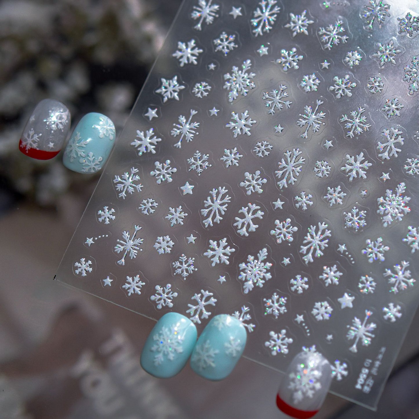 Hello Claws | Winter Snow Shimmer Powder Nail Deco Sticker