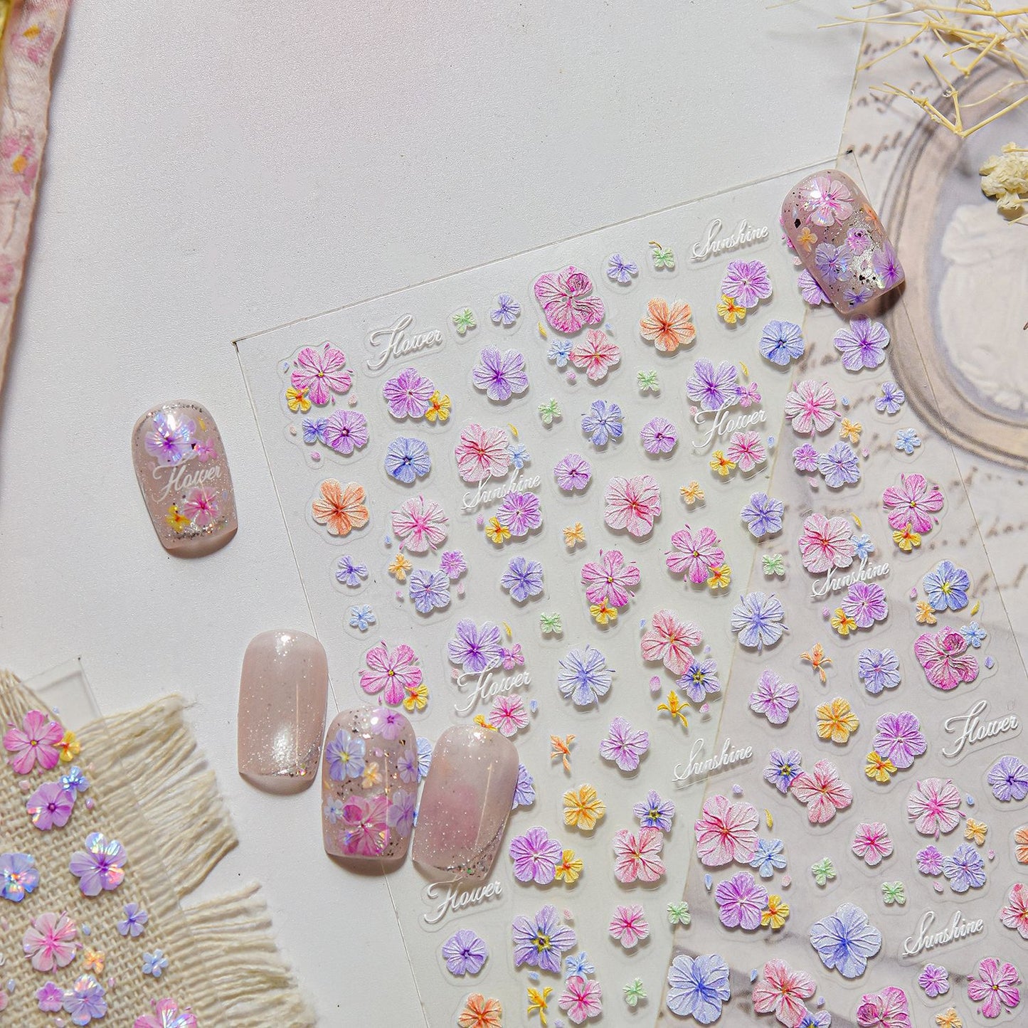 Hello Claws | Vintage Dried Flower Nail Deco Sticker