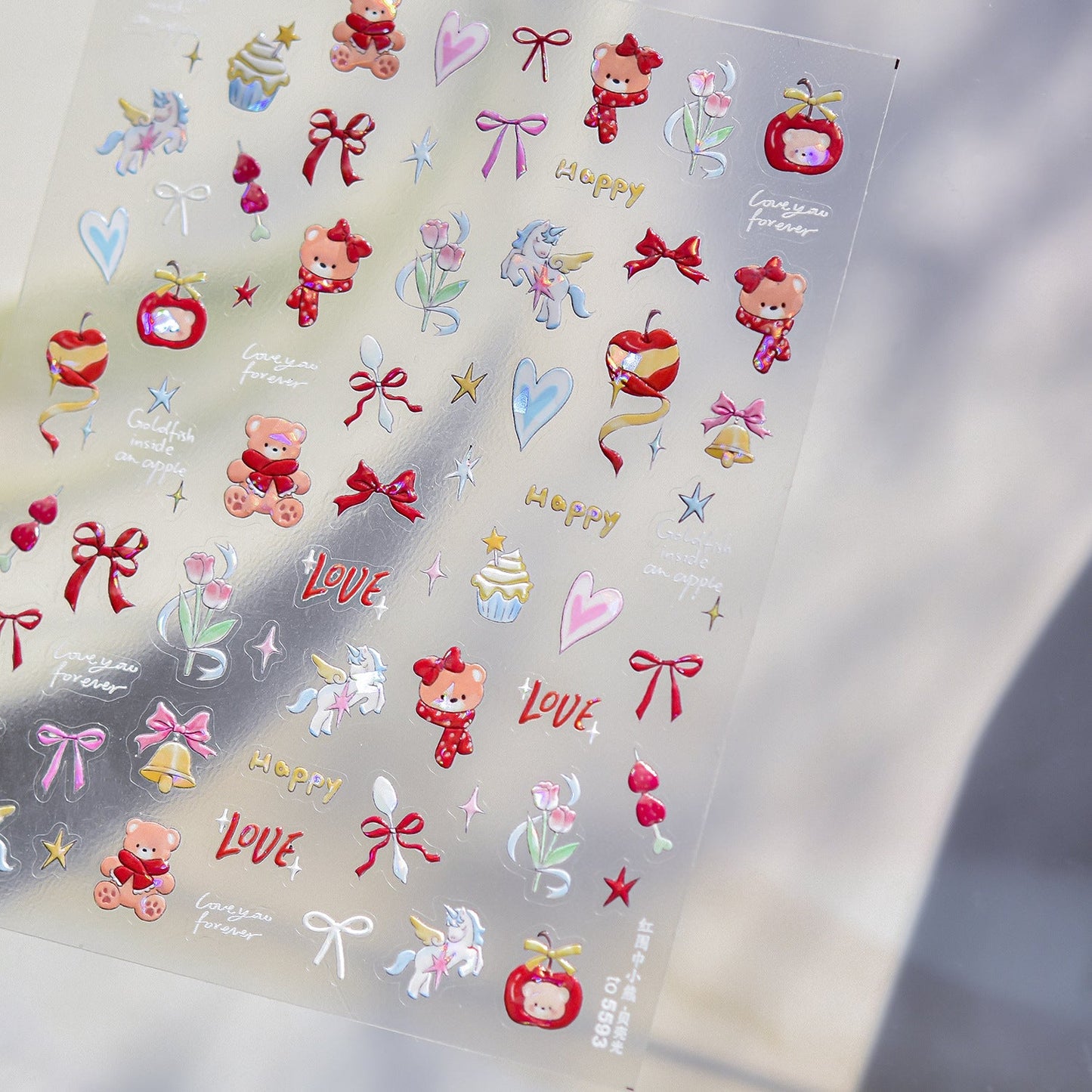 Hello Claws | Bear Apple Cake Nail Deco Sticker 