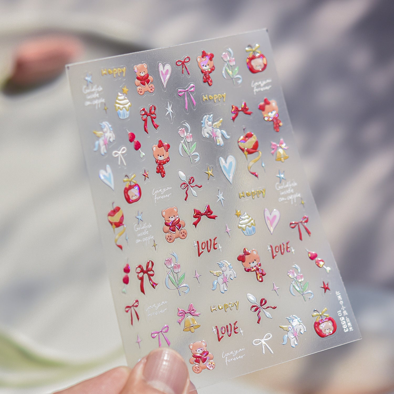 Hello Claws | Bear Apple Cake Nail Deco Sticker 